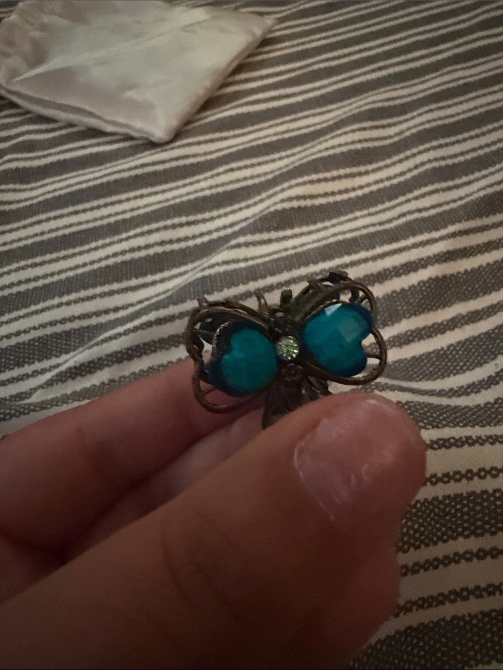 Vintage-Inspired Turquoise Butterfly Ring